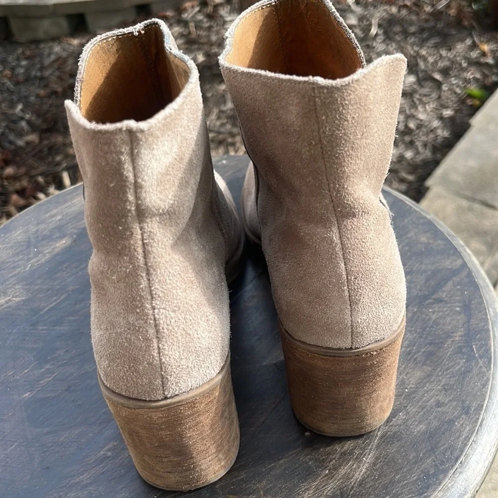 MTNG Becca  suede heeled ankle boots side zipper size 38 or size 7.5